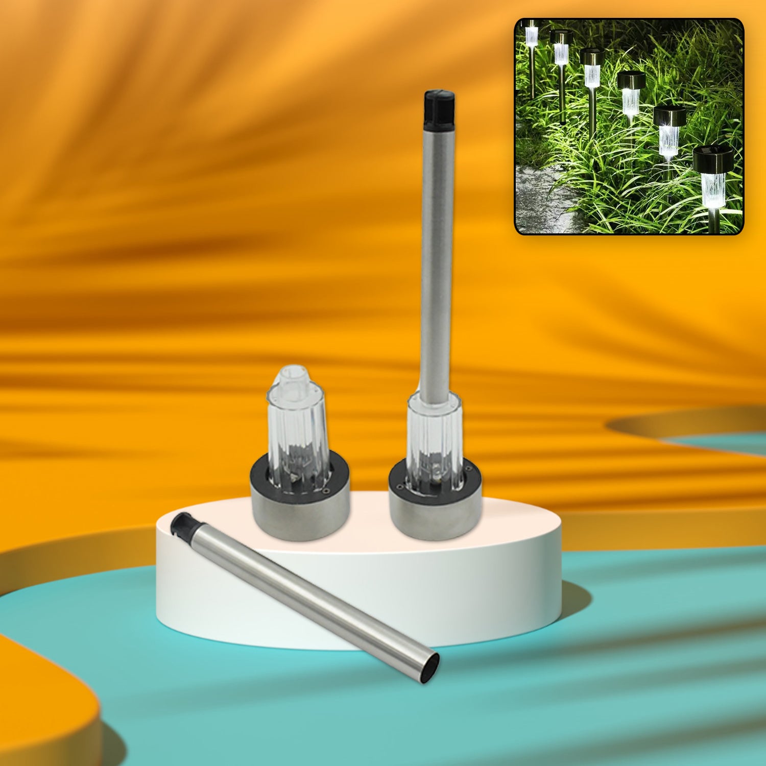 Solar LED Spike Lights for Garden & Pathway Decor (2 Pc Set) Your Brand