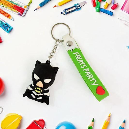 Cute Cartoon Silicone 3D Key Chain with Metal Hook & Strap (Pack of 1) Your Brand