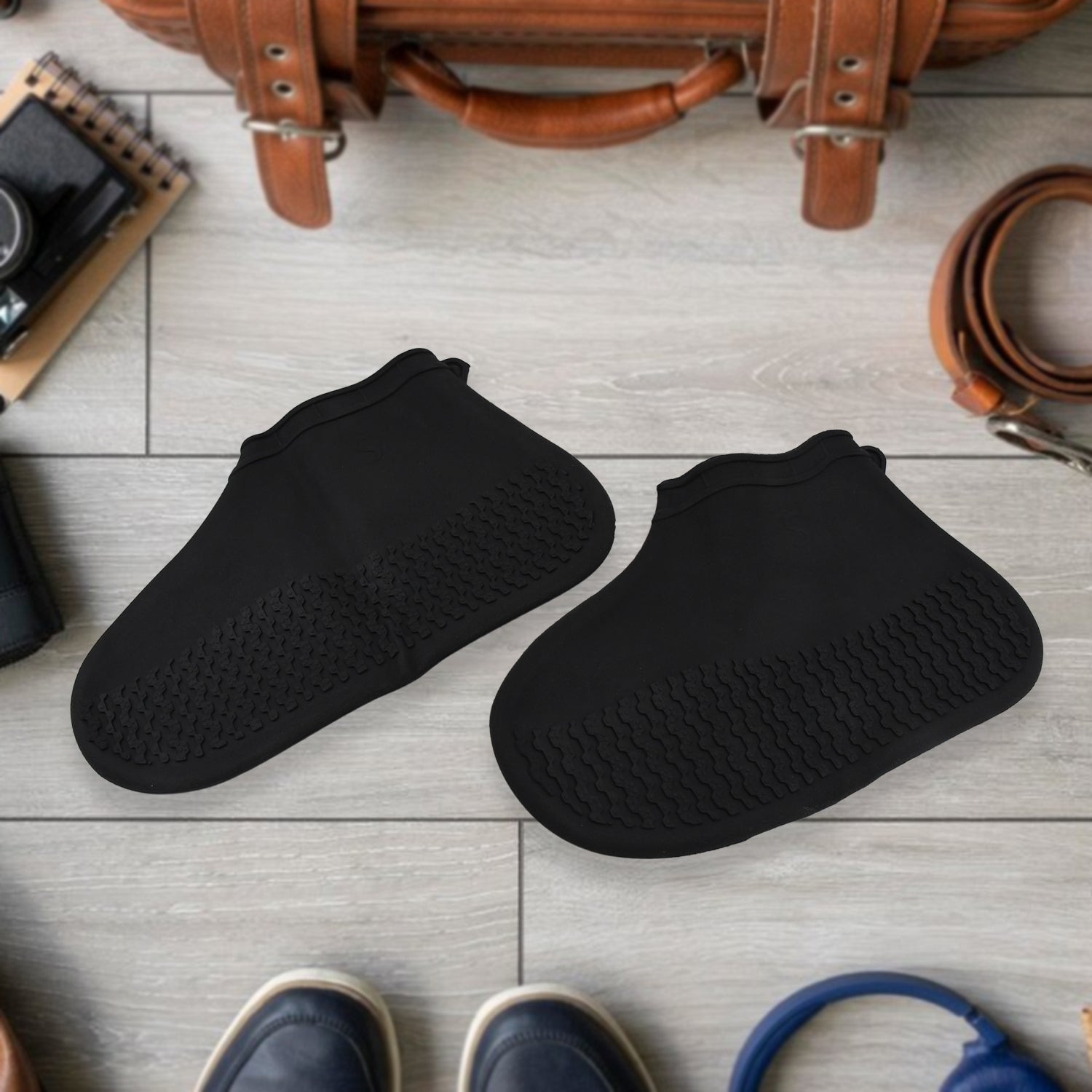 Non-Slip Silicone Rain Reusable Anti skid Waterproof Fordable Boot Shoe Cover (Small Size / 1 Pair / Mix Color) Your Brand