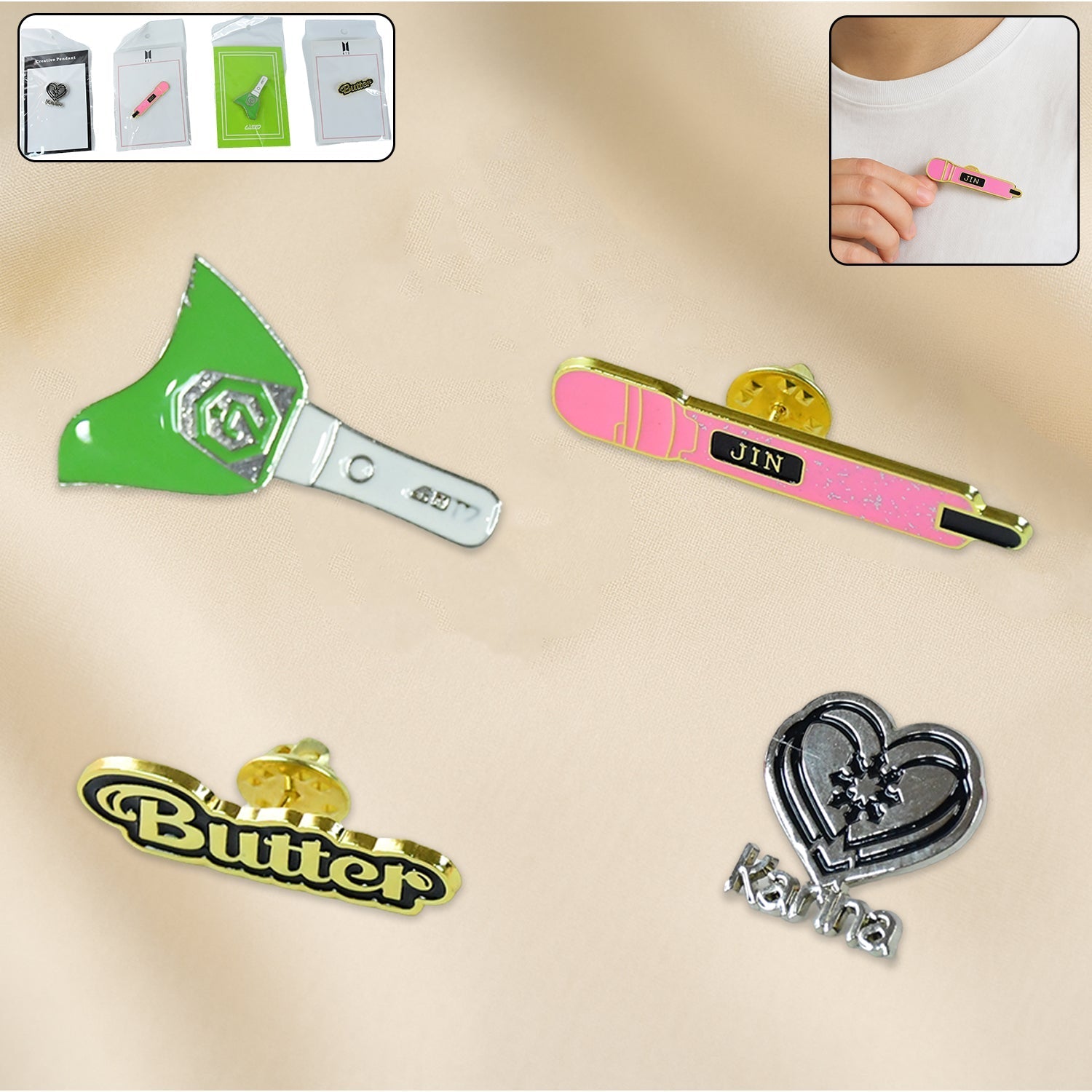 Stylish Metal Badge Pin – Single Piece (Random Design) Your Brand