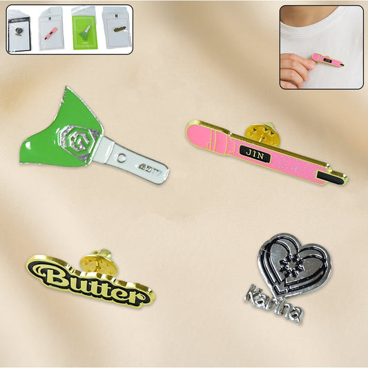 Stylish Metal Badge Pin – Single Piece (Random Design) Your Brand