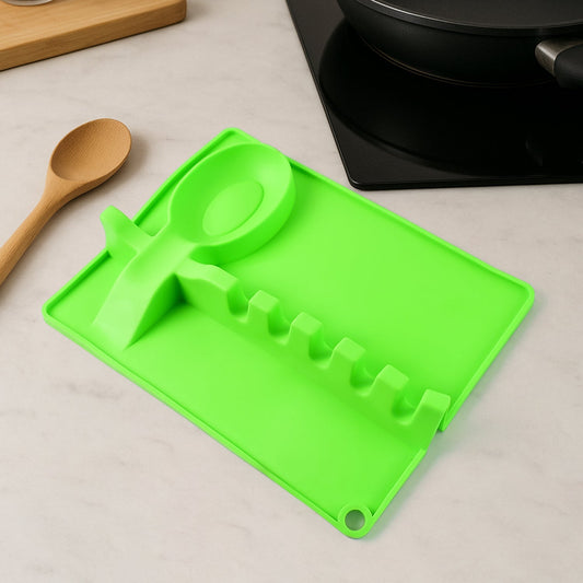 4-Slots Silicone Multifunctional Spoon Holders Fork Spatula Rack (1 Pc) Your Brand
