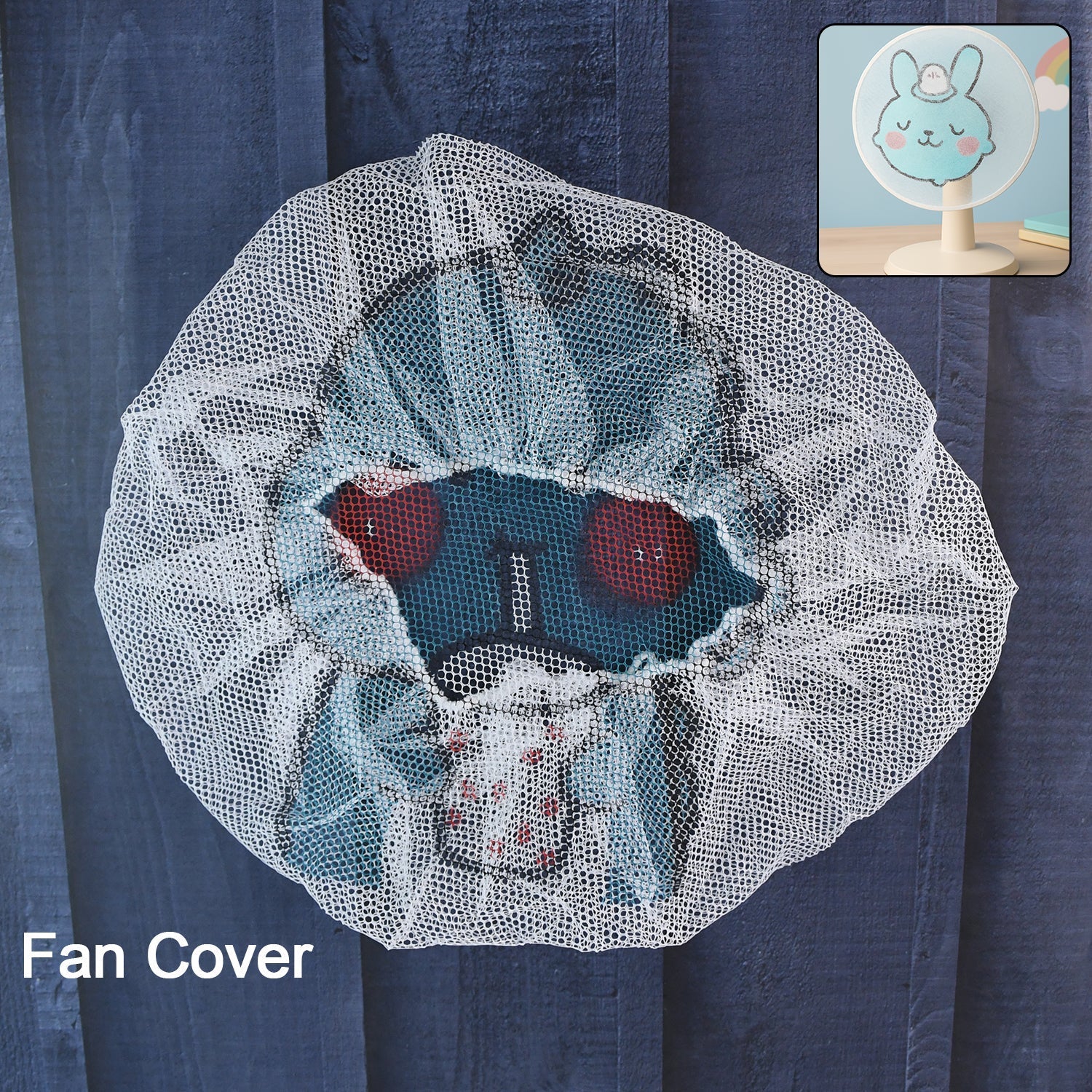 Cute Cartoon Character Fabric Mesh Fan Cover (1 Pc / Mix Design) Your Brand