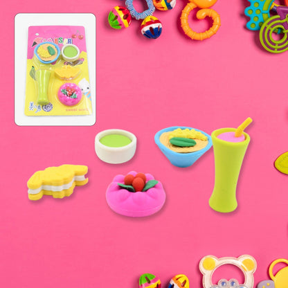 3D Mix Design Fancy & Stylish Colorful Erasers – Cute Novelty Eraser Set for Kids & School Prize (1 Set) Your Brand