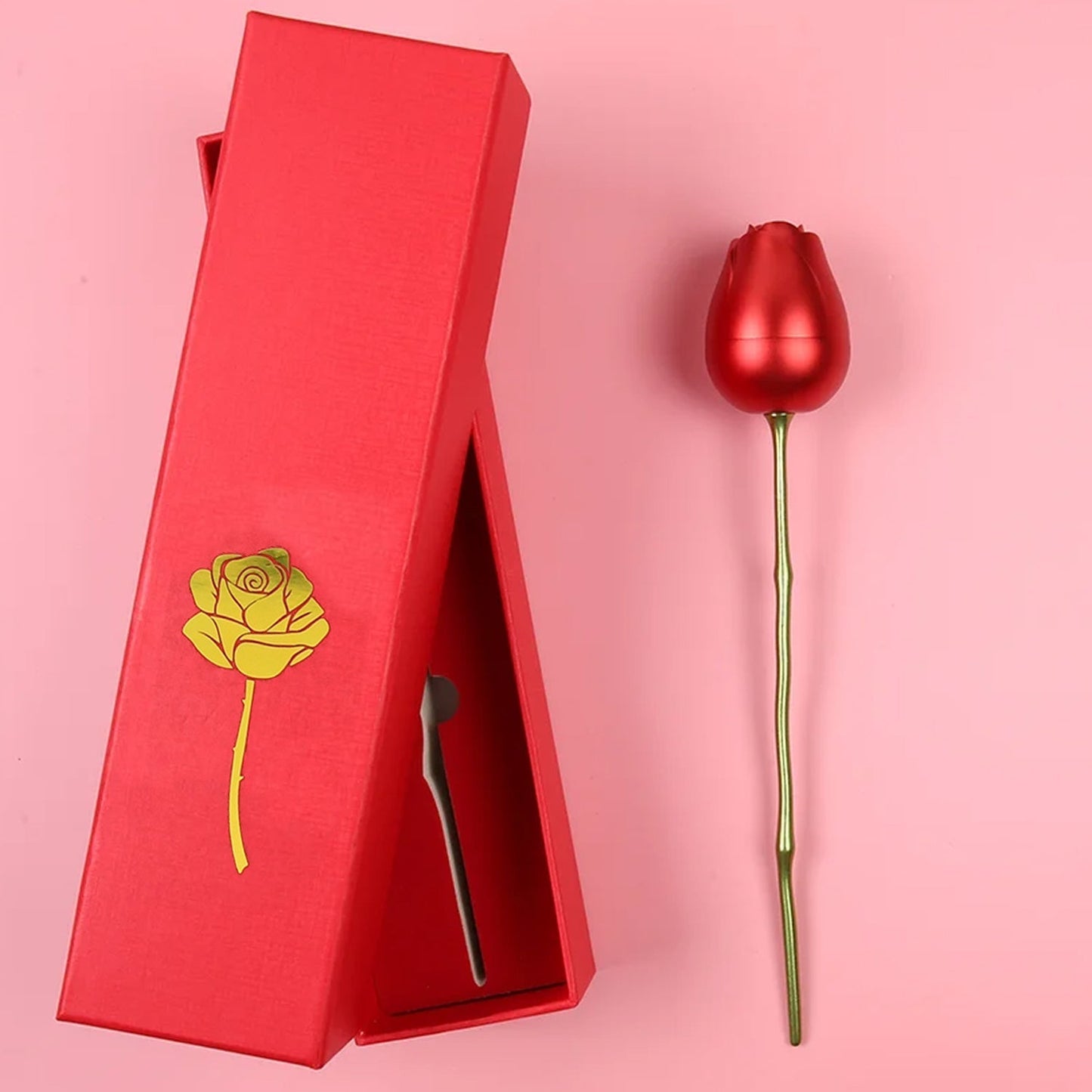 Plastic Red Rose Couple Rings Box-Fancy Rings Box (No Rings Included / 1 pc) Your Brand