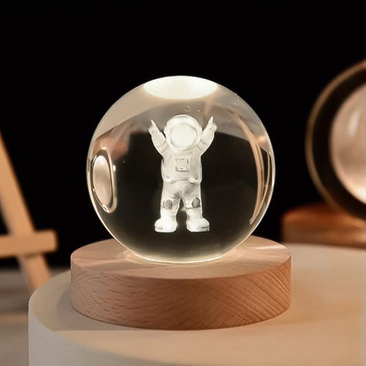 Moon 3D Crystal Ball Lamps with Base For Bedroom 3D Lamps (1 Pc) Your Brand