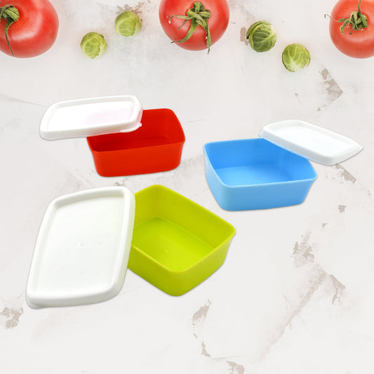 3-Piece Multicolor Airtight Container Set – Rectangular Food & Fridge Storage Your Brand