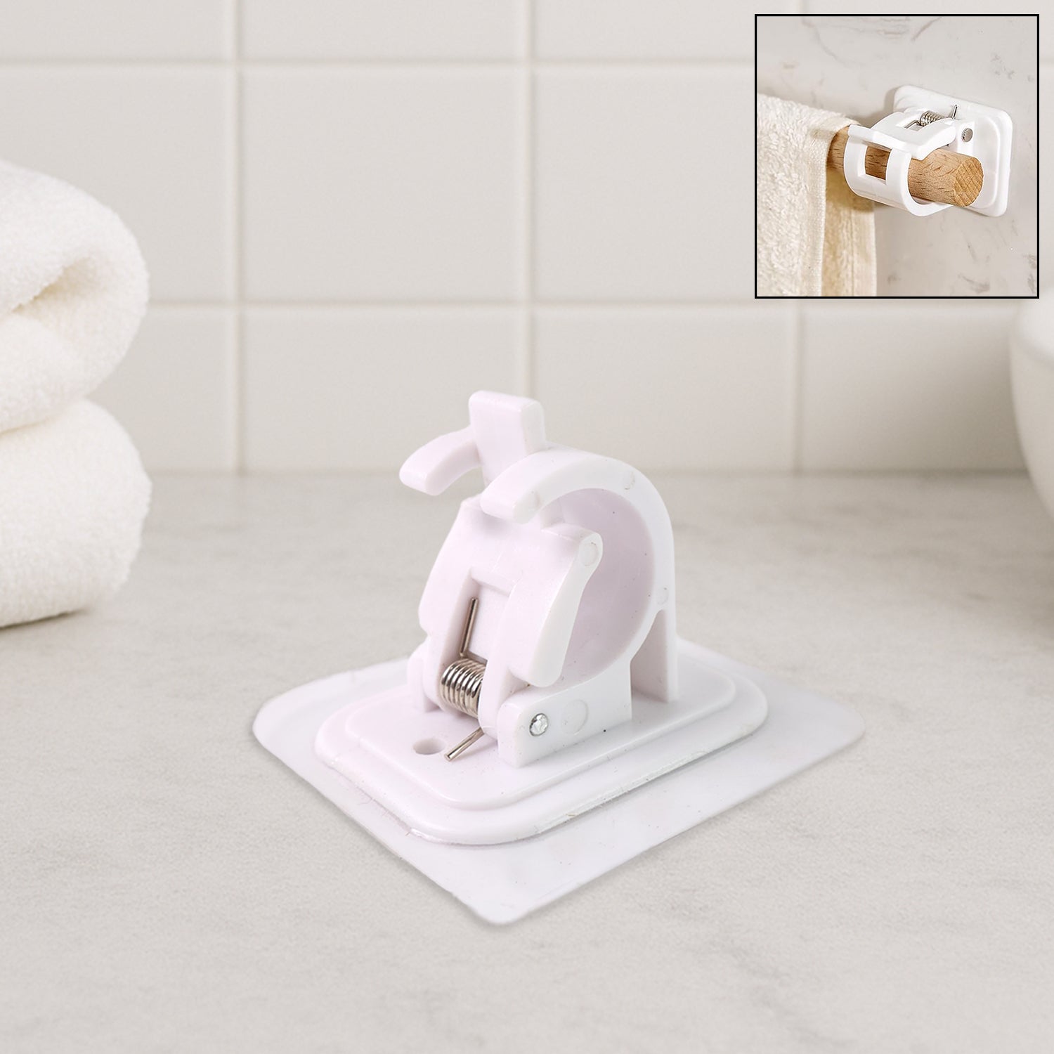 Curtain Rod Holder, Self Adhesive Hooks (2 Pcs Set) Your Brand