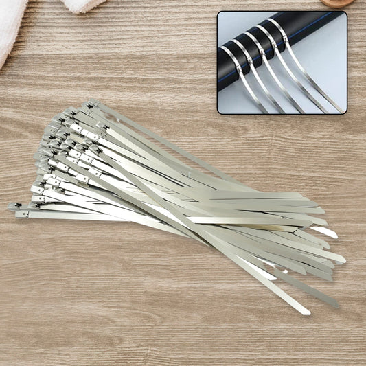 Stainless Steel Cable Ties for Solar & Home Use (100 Pc, 4.6x100mm) Your Brand