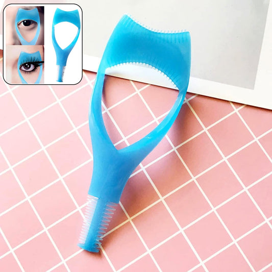 3-in-1 Plastic Eyelash Tool: Mascara Guide, Brush & Curler (1 Pc) Your Brand