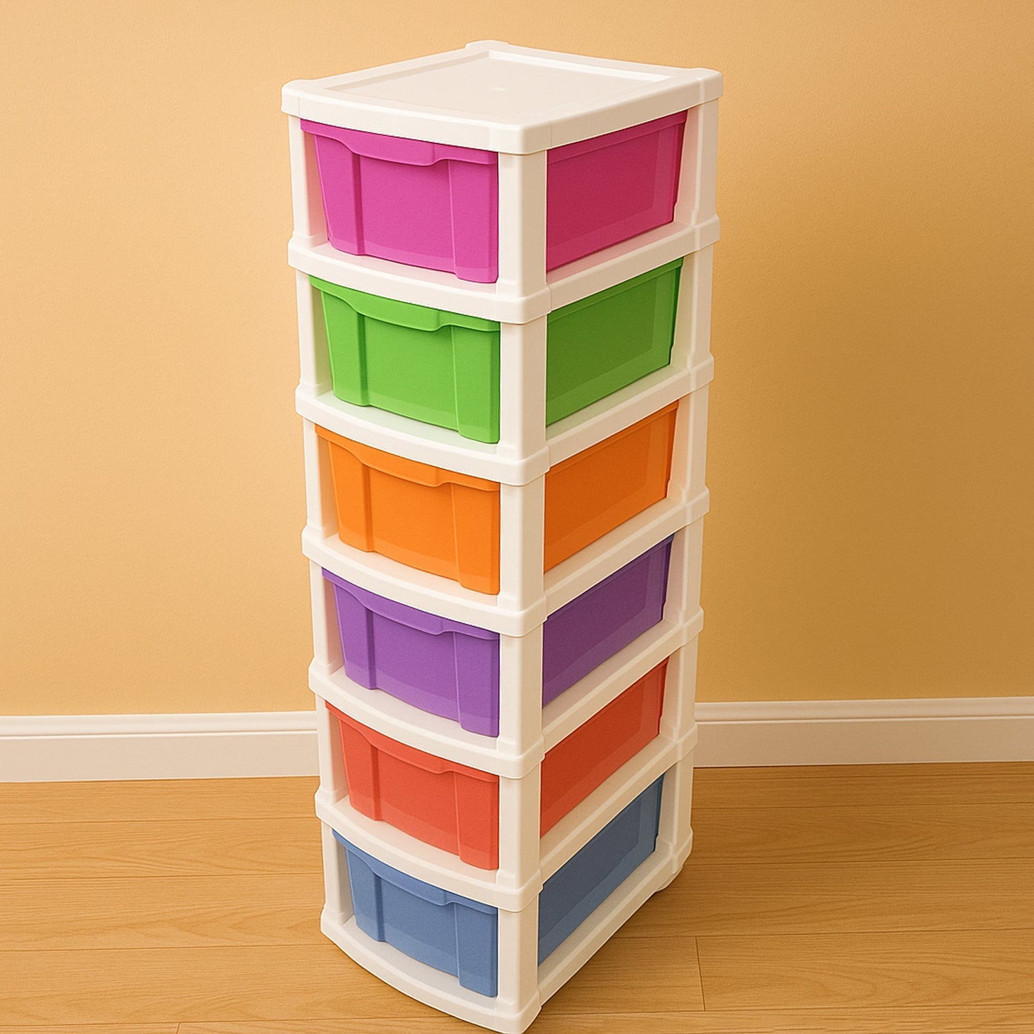 6-Layer Multi-Colored Plastic Storage Drawer Cabinet Your Brand