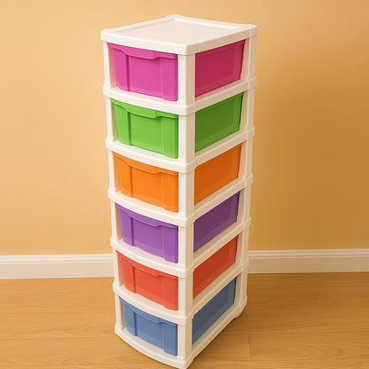 6-Layer Multi-Colored Plastic Storage Drawer Cabinet Your Brand