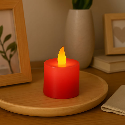 Electrical Candles Diya LED Tea Light, Diwali(1 Pc / Red) Your Brand