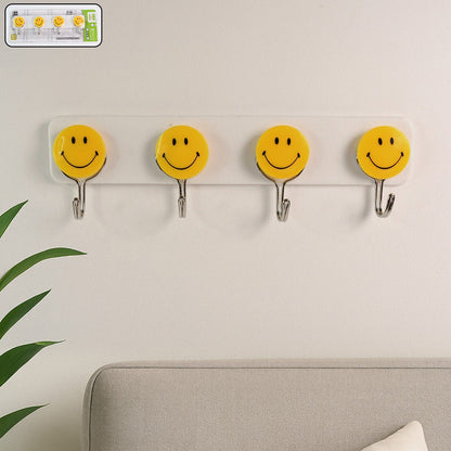 Multipurpose Self-Adhesive 4 hooks for wall Hook (1 Pc) Your Brand
