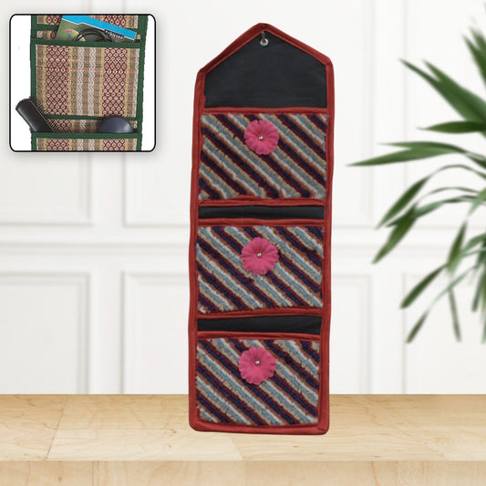 Foldable Hanging Organizer with 3 Pockets - Wall Hanging Letter Holder Your Brand