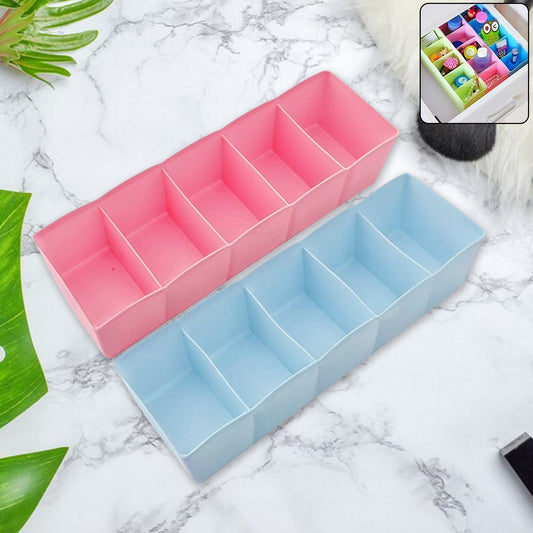 5 Compartments Socks / Handkerchief / Underwear Storage Box Socks Drawer Closet Organizer Storage Boxes (pack of 2) Your Brand