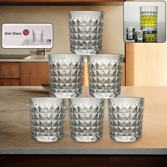 Premium Crystal-Style Glass Tumbler Set (6 Pc / 210 ML) Your Brand