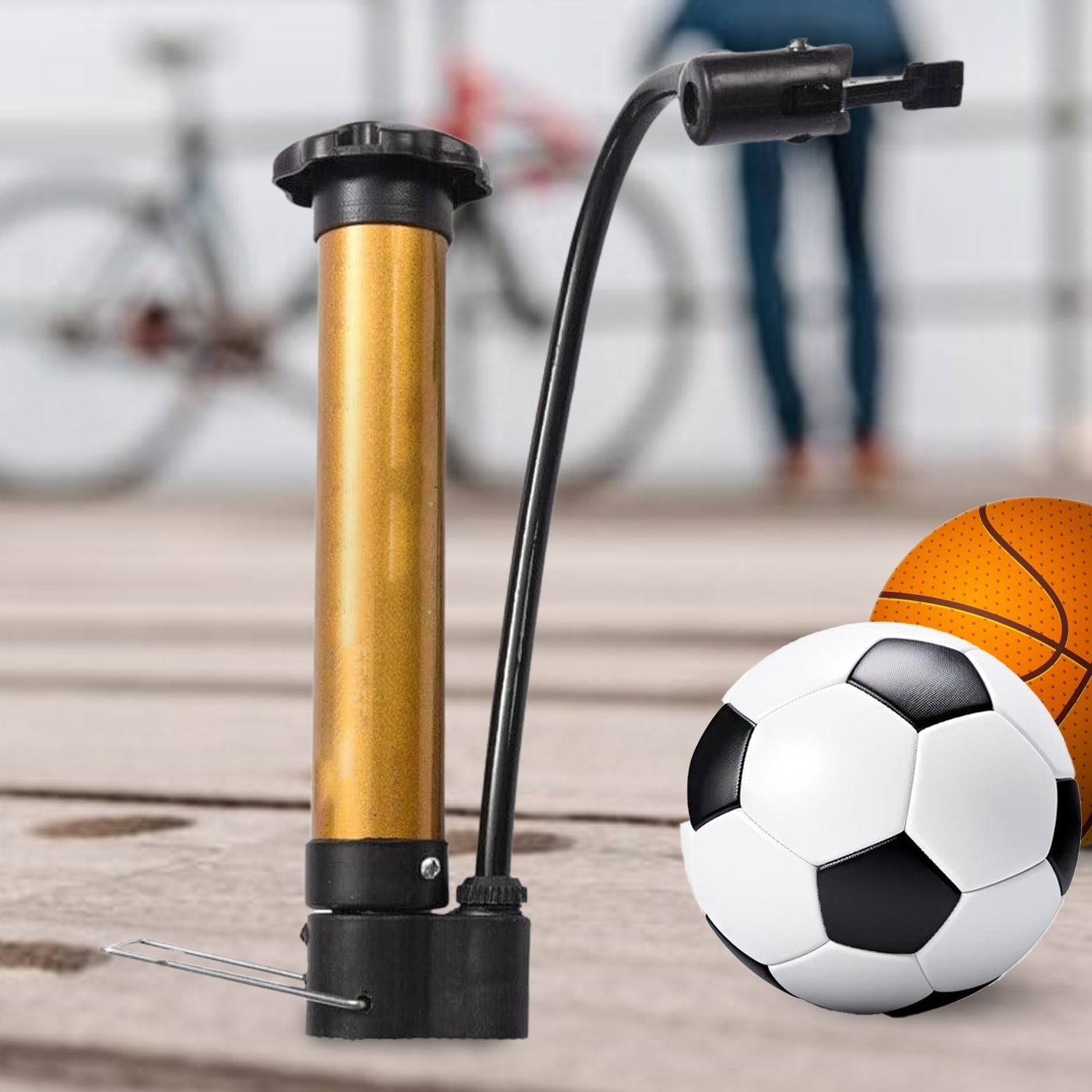 Hand Air Ball Pump – Portable Metal Inflator for Basketball, Soccer & More Your Brand