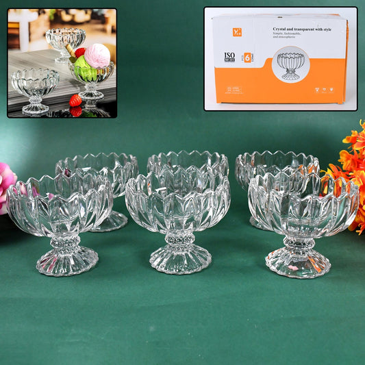 Glass Ice Cream Bowls Glass Dessert Cups for Sundae (6 pcs / 120ml) Your Brand