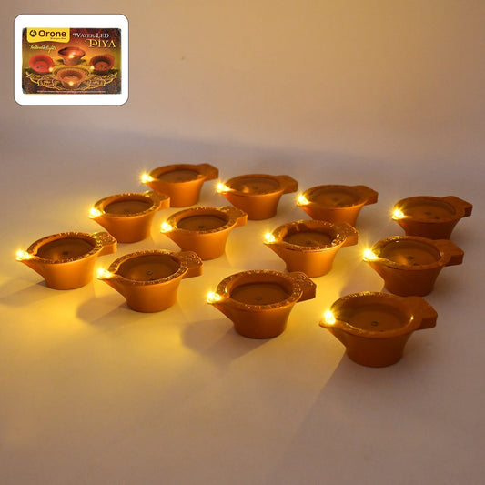 Flower Water Sensor Diyas for Diwali Decoration, Diwali (12 Pcs Set) Your Brand