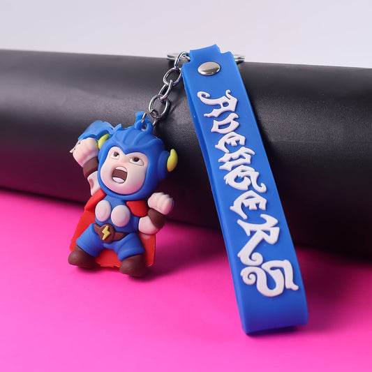 Cute Silicone 3D Key Chain with Metal Hook & Strap (Pack of 1) Your Brand