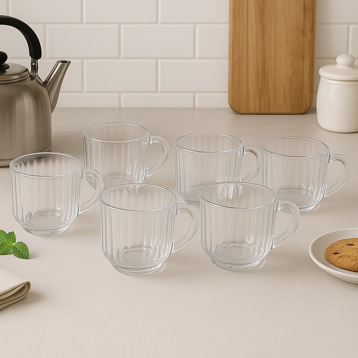 Unbreakable Transparent Plastic Tea Cups (Set of 6 Pc) Your Brand