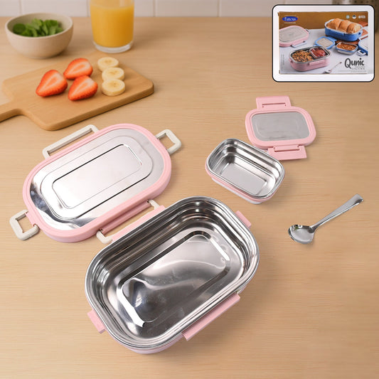 Qunic Stainless Steel Snack Lunch Box (With Small Box) Your Brand