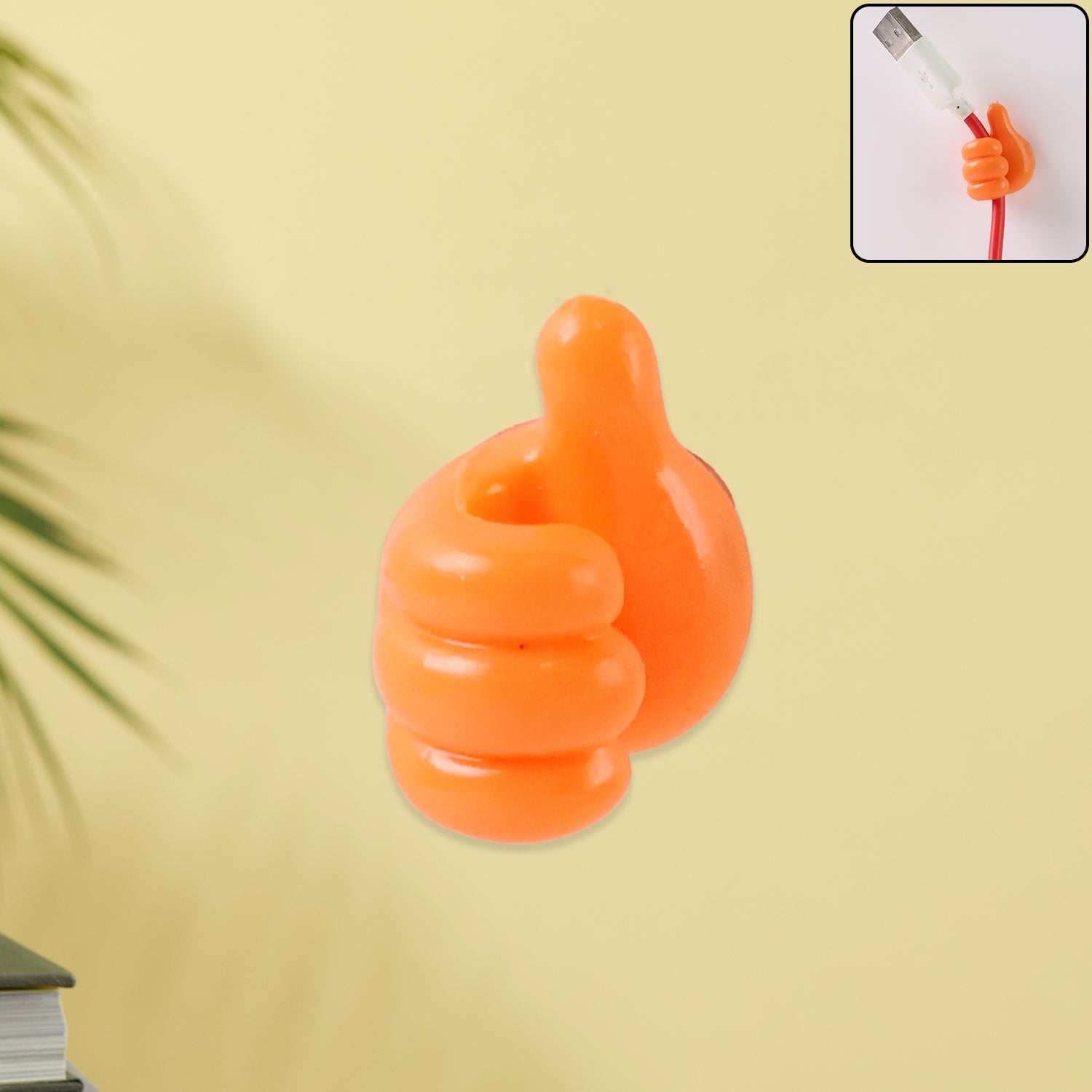 Orange Multifunctional Multi functional Hand Shape Wall Clip Hanger Keys Cable Holder Your Brand