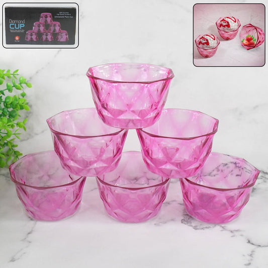 6pc Diamond shape ice cream bowl set Your Brand