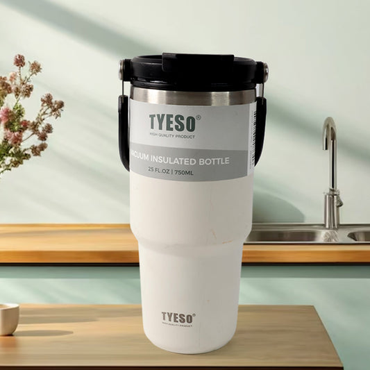 High Quality Stainless Steel Vacuum Glass Insulated Glass Coffee Cups Double Walled Travel Mug, Car Coffee Mug (With Lid & Handle / 1 Pc) Your Brand