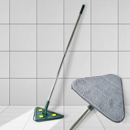2-in-1 Extendable Triangle Mop – Retractable, 360° Rotating, Telescopic & Reusable Mop Heads (1 Pc) Your Brand