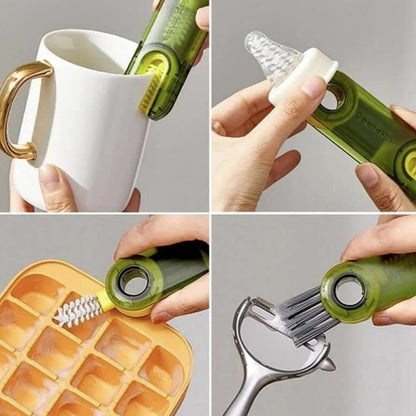 3-in-1 Multifunctional Bottle & Cup Cleaning Brush – Lid & Cover Scrubber for Kitchen (1 Pc) Your Brand