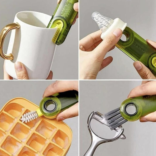3-in-1 Multifunctional Bottle & Cup Cleaning Brush – Lid & Cover Scrubber for Kitchen (1 Pc) Your Brand