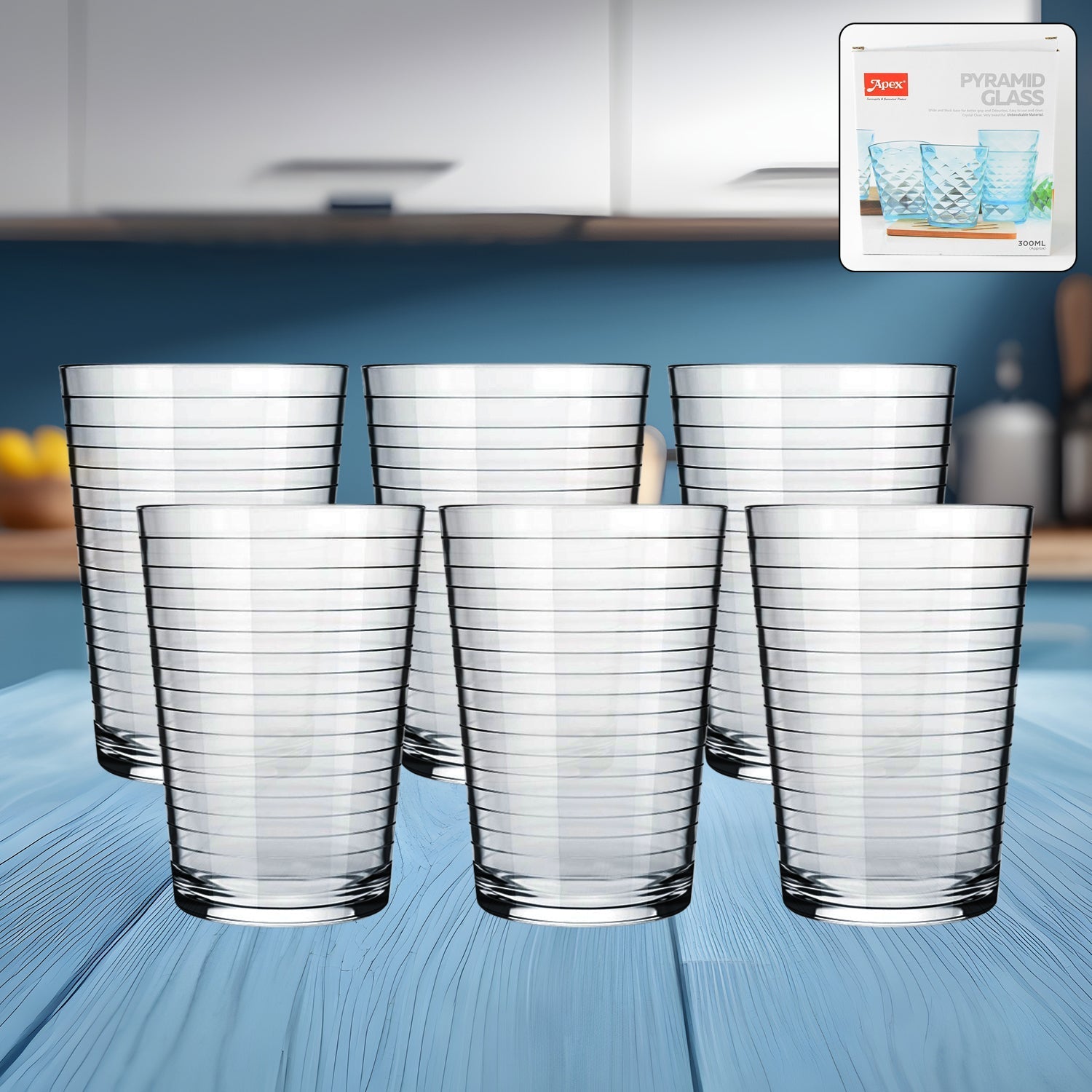 Apex Pyramid Ringo Plastic Glass – 300ml Approx | Durable, Crystal-Clear Tumbler Your Brand
