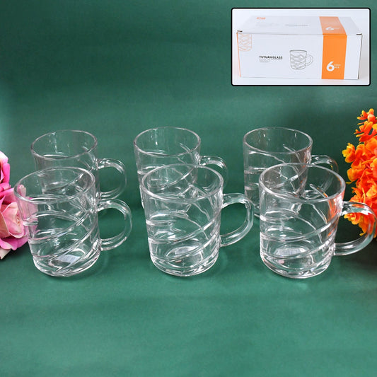 Glass Coffe & Tea Cup / Mug Enjoy Your Drink in Style, Water glass (6 pcs Set / 220 ML) Your Brand