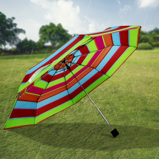 3-Fold Sun & Rain Protective Solid Foldable Umbrella, (1 Pc / Mix Design) Your Brand