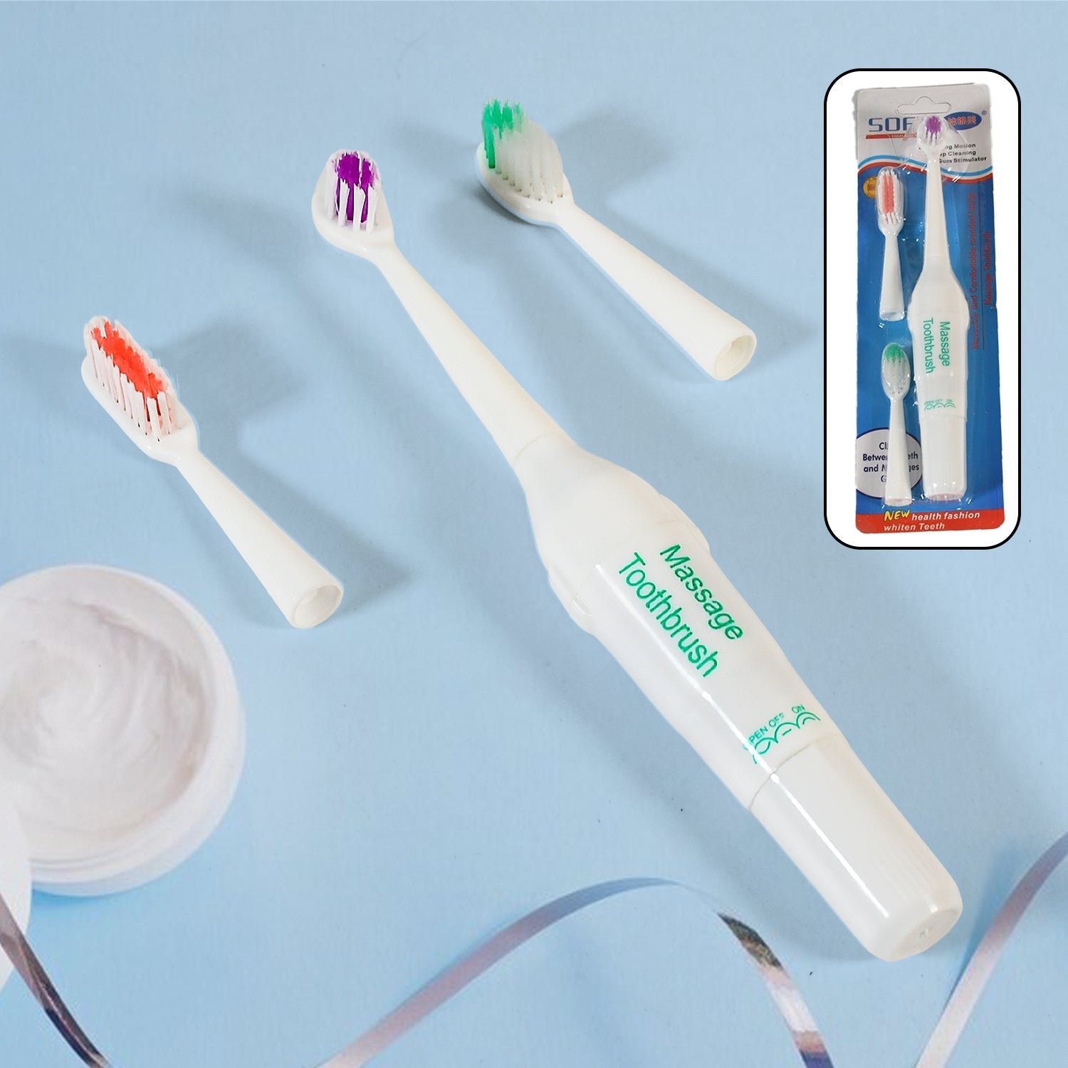 Electric Toothbrush for Adults & Teens – Deep Cleansing, Battery Operated (Battery Not included) Your Brand