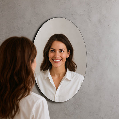Elegant Oval Frameless Wall Mirror for Home & Office Decor (6 Pc) Your Brand