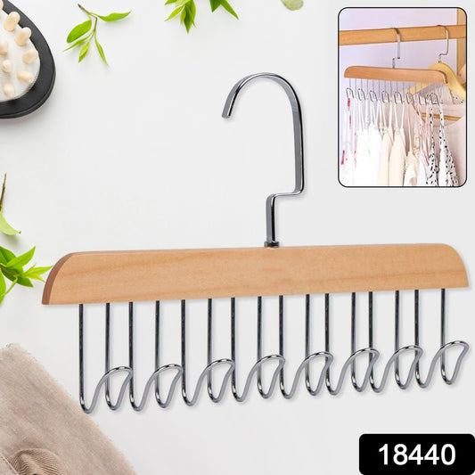 Space Saving 8 Hooks Wooden Hangers (1 Pc) Your Brand