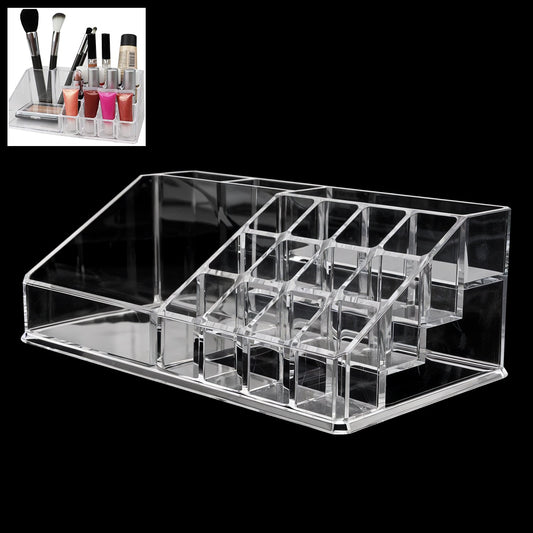 16 Compartment Cosmetic Makeup Jewellery Lipstick Storage Organiser Box, Cosmetic Storage Box Make-up Lipstick Organizer / Lipstick Holder Case  Transparent Your Brand