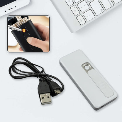Stylish Electric USB Lighter for Men & Women (Rechargeable, Windproof) Your Brand