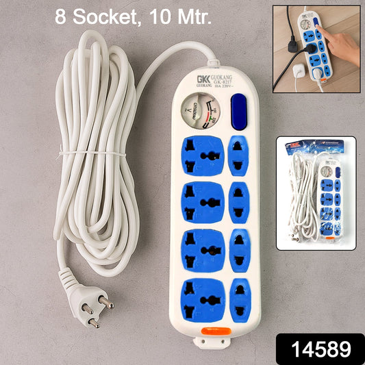8 socket Heavy Duty Power Extension Board (10 mtr. / 1 Pc) Your Brand