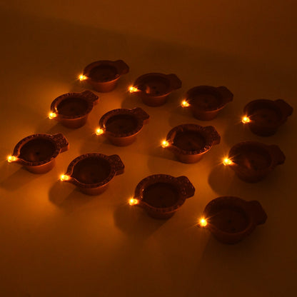 Flower Water Sensor Diyas for Diwali Decoration, Diwali (12 Pcs Set) Your Brand