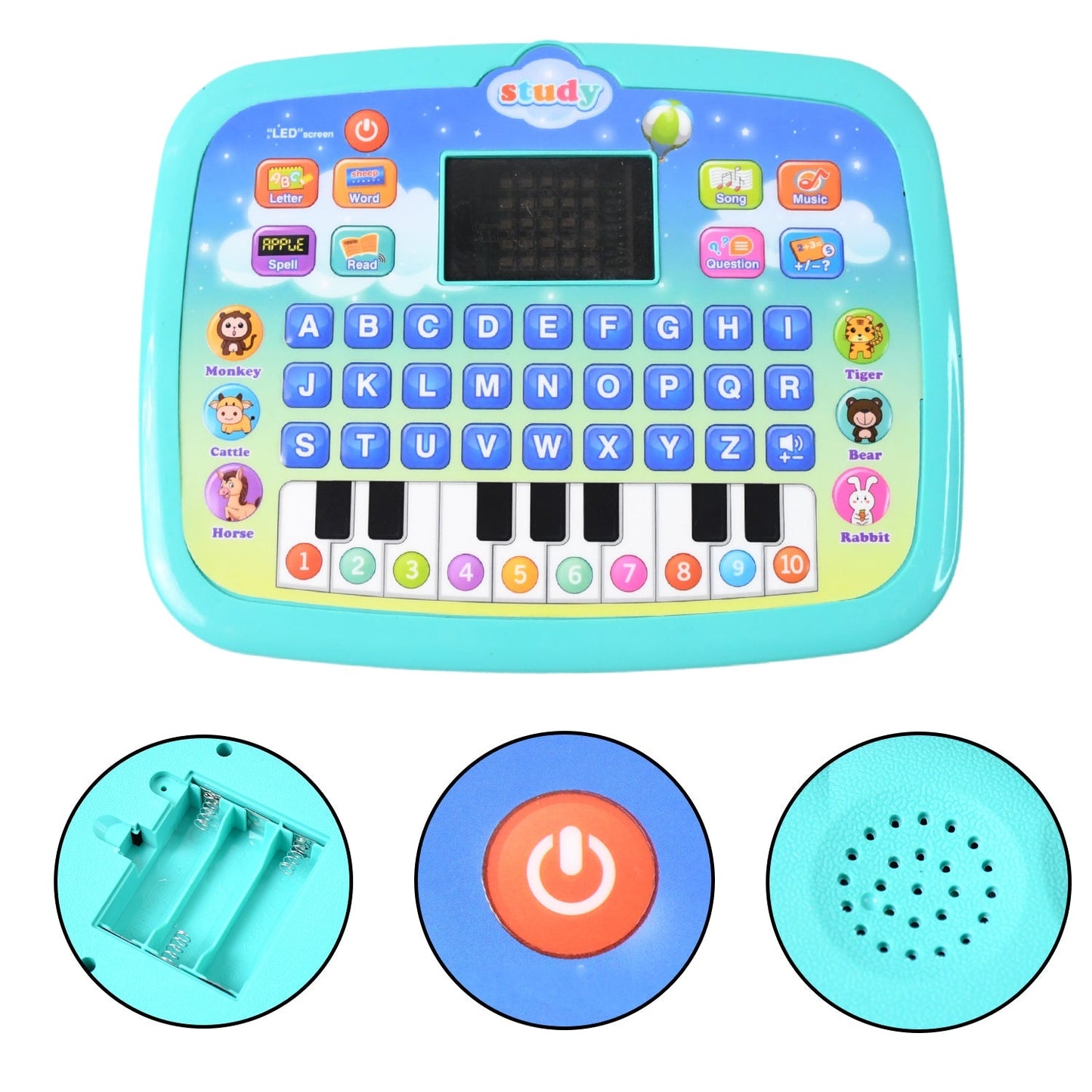 Learning Educational Computer Kids Piano Laptop with LED Screen & Music Your Brand