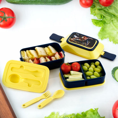 5621 Double Layer Lunch Box Stylish Lid Lunch Box With Fork & Spoon Lunch Box For Children School Lunch Box  Your Brand
