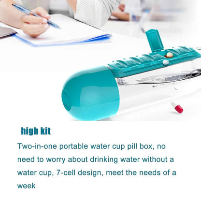 Daily Baby Care 2-in-1 Pill & Vitamin Organizer Water Bottle 600ml – BPA-Free Travel Bottle