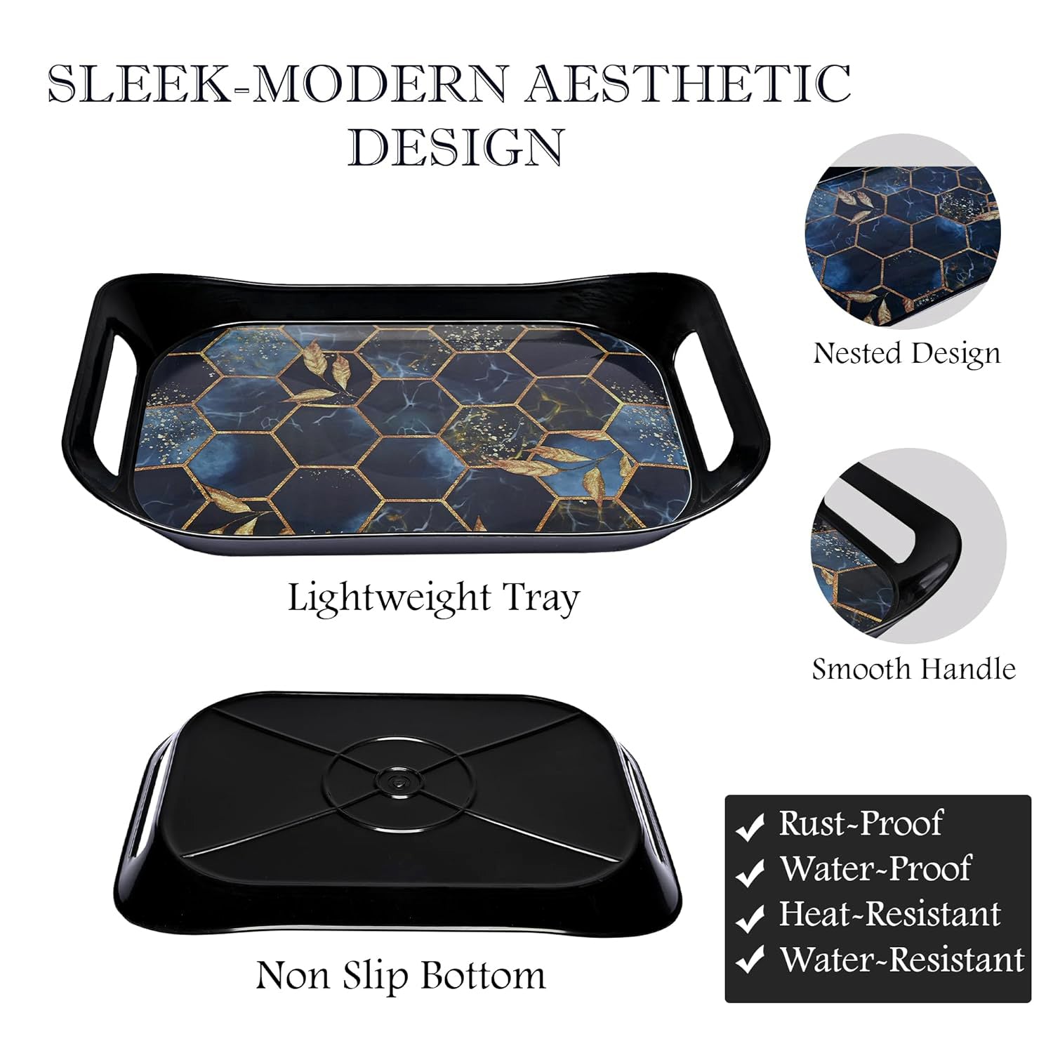 Premium Plastic Serving Tray (3 Pc) Your Brand