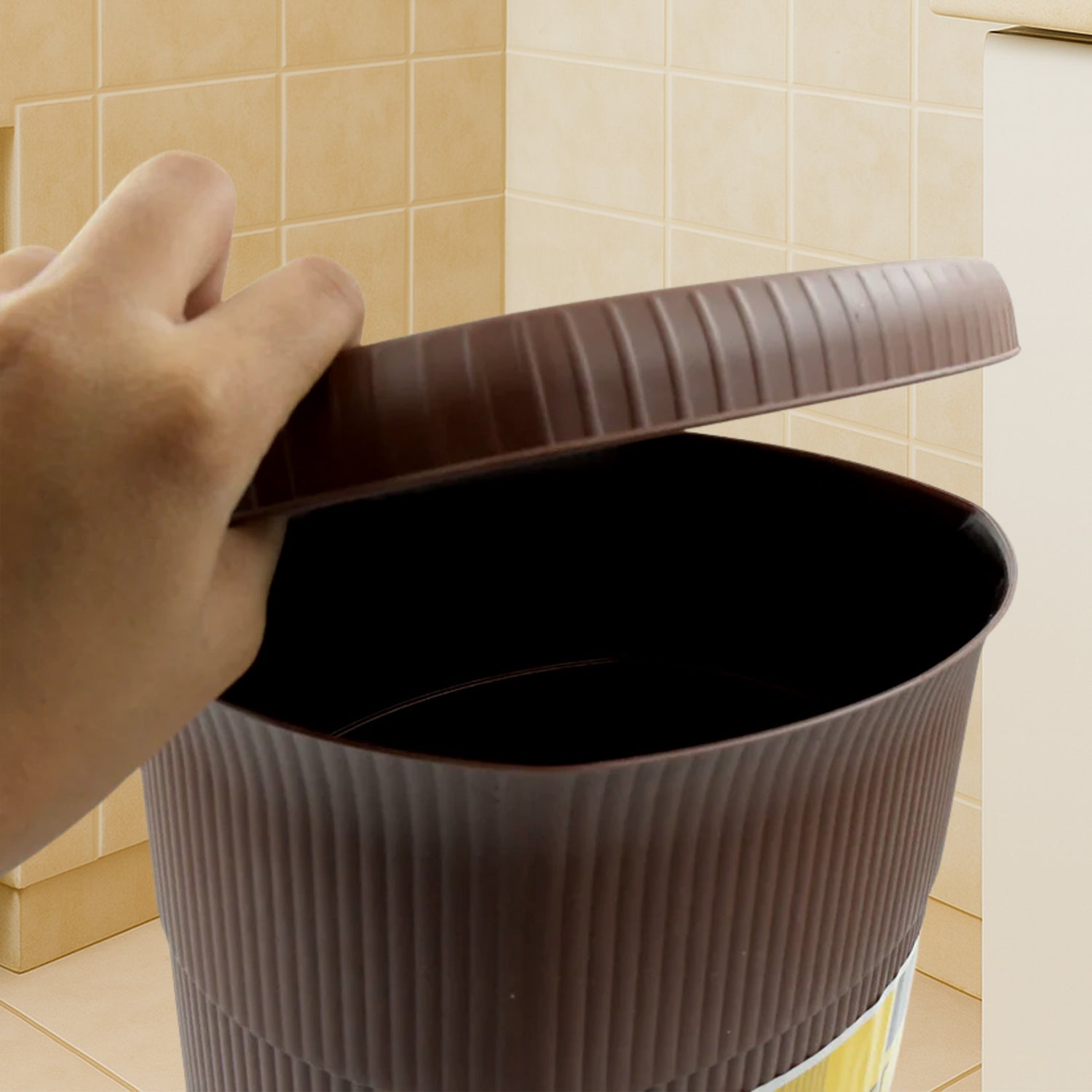 Homeware Dustbin Clean Mini Small Size Plastic Pedal Dustbin Used For Kitchen, Office, Car (1 PC) Your Brand
