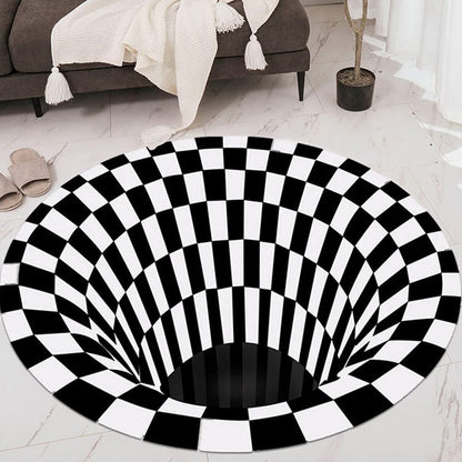 3D Space Round Carpet, Floor Mat Non-Woven Doormat (1 Pc / 78 Cm) Your Brand