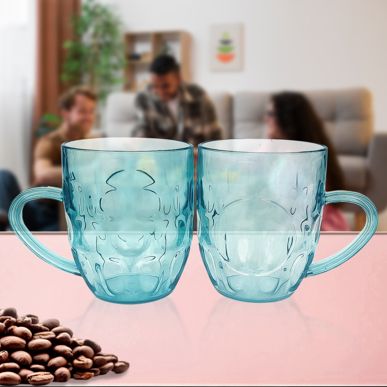 Apex Shake Mug Set – 2 Pieces Durable Plastic Mugs (350ml) Approx Your Brand